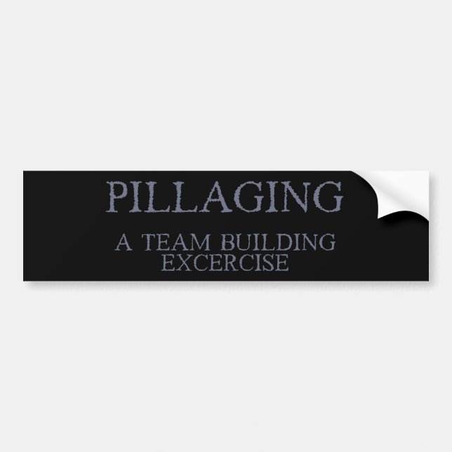 Pillaging - A Team Building Exercise Bumper Sticker (Front)