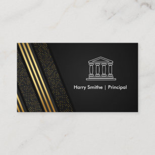 Pillar   Black Gold Striped Sequin Pattern Business Card