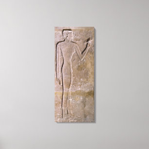 Pillar depicting a woman smelling a lotus flower canvas print