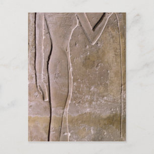 Pillar depicting a woman smelling a lotus flower postcard