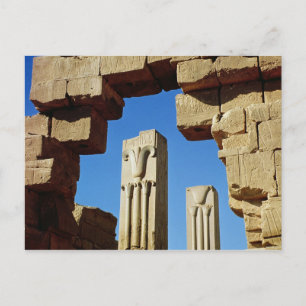 Pillars decorated with stylised lotus postcard