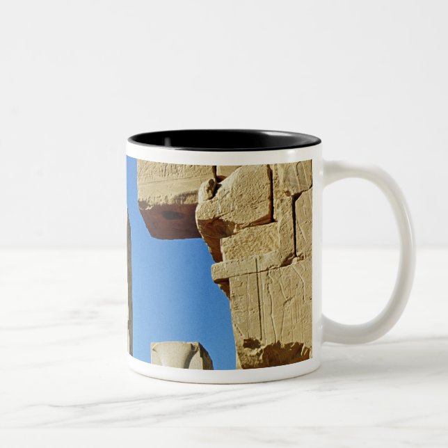 Pillars decorated with stylised lotus Two-Tone coffee mug (Right)