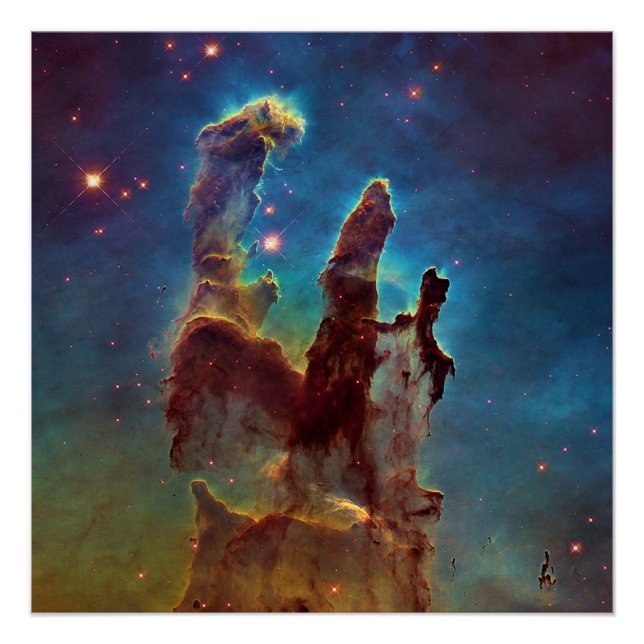 Pillars of Creation Eagle Nebula Abstract Cosmos Poster (Front)
