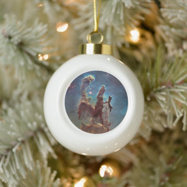 Pillars of Creation, Eagle Nebula Hubble Space Ceramic Ball Christmas Ornament (Tree)