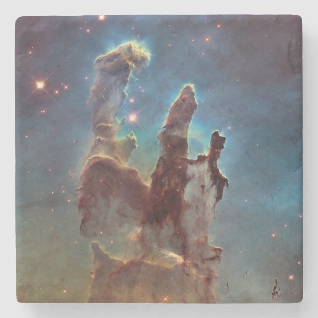 Pillars of Creation, Eagle Nebula Hubble Space Stone Coaster (Front)