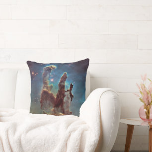 Pillars of Creation, Eagle Nebula Hubble Space Throw Pillow