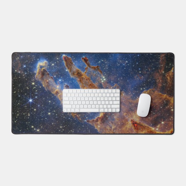 Pillars of Creation Eagle Nebula Webb Telescope Desk Mat (Keyboard & Mouse)