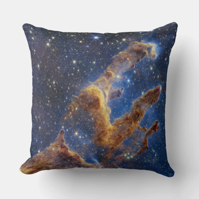 Pillars of Creation Eagle Nebula Webb Telescope Throw Pillow (Front)