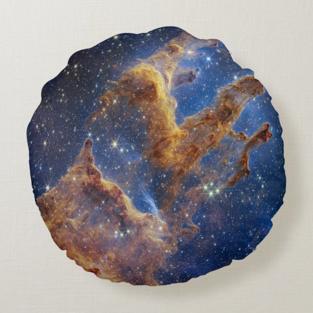 Pillars of Creation in the Eagle Nebula Round Pillow (Back)