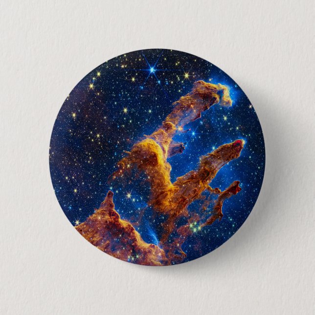 Pillars of Creation - James Webb NIRCam Astronomy 2 Inch Round Button (Front)
