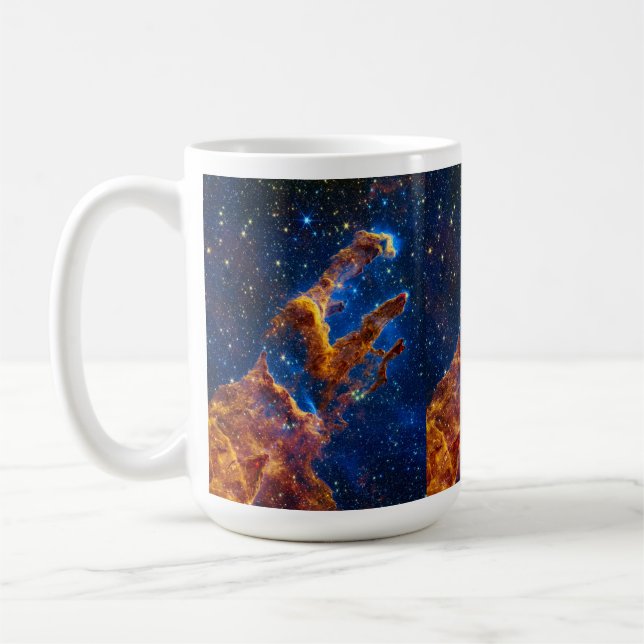 Pillars of Creation - James Webb NIRCam Astronomy Coffee Mug (Left)