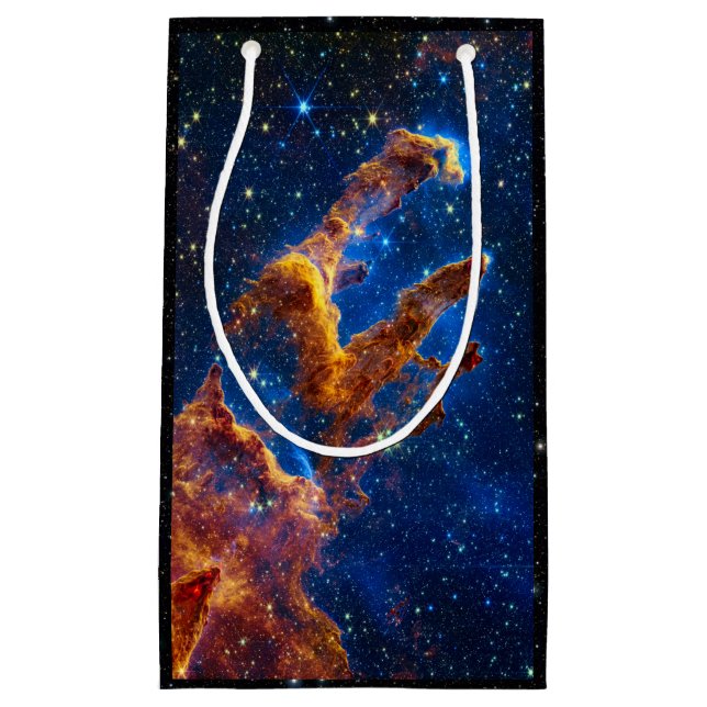 Pillars of Creation - James Webb NIRCam Astronomy Small Gift Bag (Front)