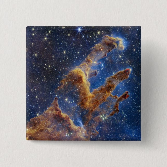 Pillars of Creation Looks Like T-Rex 2 Inch Square Button (Front)