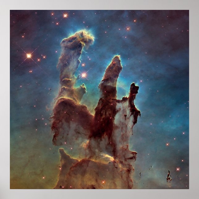 Pillars of Creation  Star Gazing  Eagle Nebula Poster (Front)