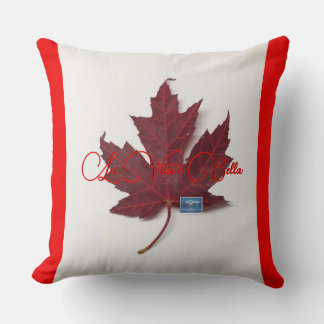 Pillow1-R&W(Maple Leaf-Bella-A)RFPMDesigns©️2024 Throw Pillow