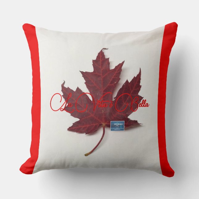 Pillow1-R&W(Maple Leaf-Bella-A)RFPMDesigns©️2024 Throw Pillow (Front)