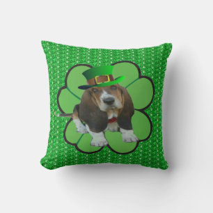 Pillow Baby Basset Hound St Patrick's Clover