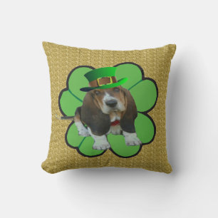 Pillow Baby Basset Hound St Patrick's Clover