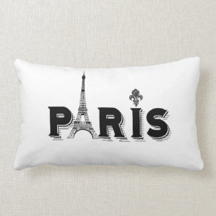 Pillow-black and white-PARIS Lumbar Pillow