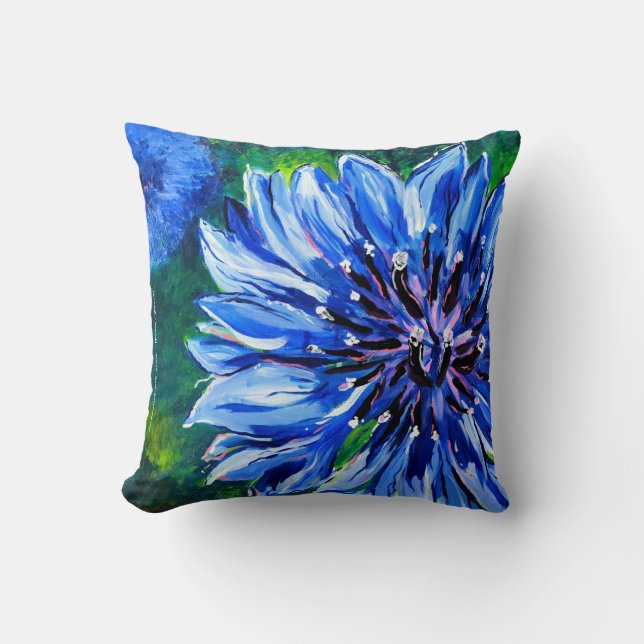 Pillow: Blue Batchelor Button Throw Pillow (Front)