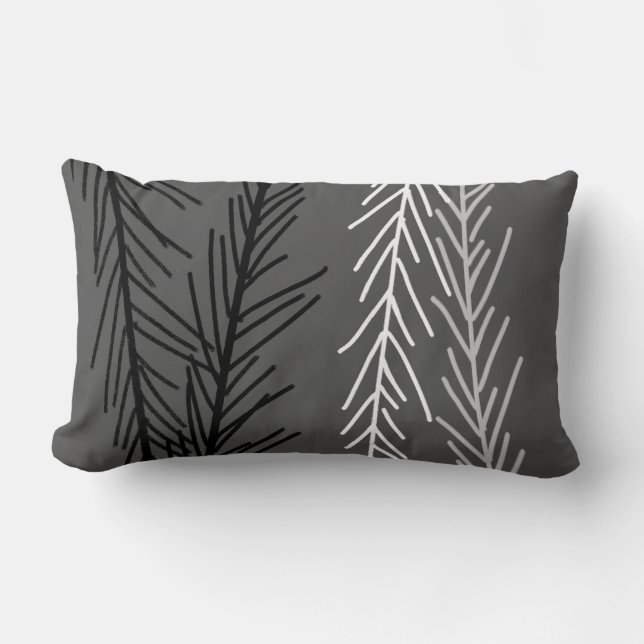 pillow bold black,white grey abstract nature  art (Front)