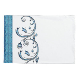 Pillow Case Blue Floral