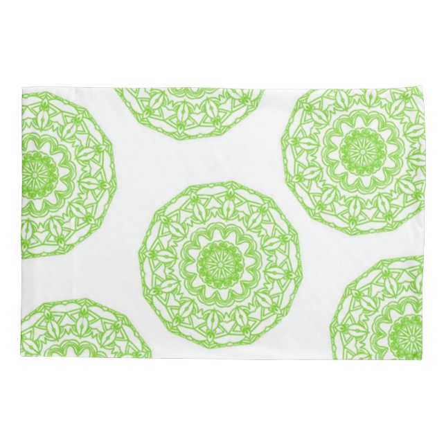 Pillow Case Green Mandala (Back)