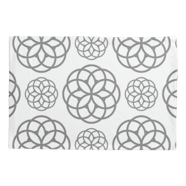 Pillow Case Grey Circles Circular (Back)