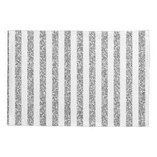 Pillow Case Silver & White Stripe