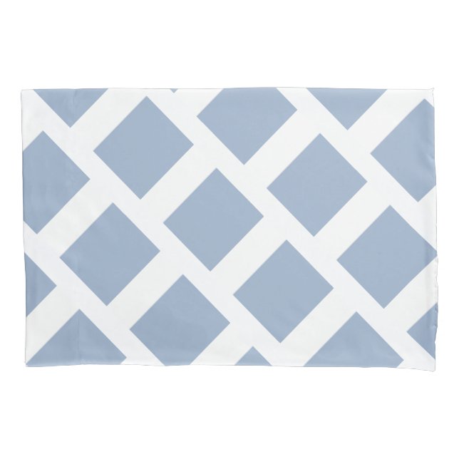 Pillow Case Square White and Blue (Front)