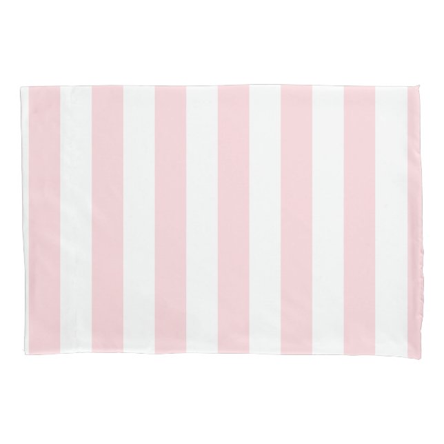 Pillow Case Stripe White and Pink (Front)