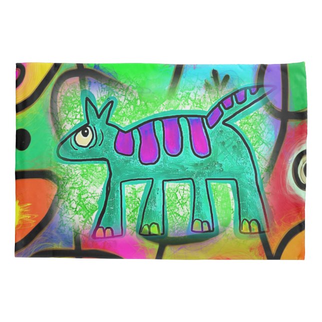 Pillow Case Whimsical Dog  (Back)