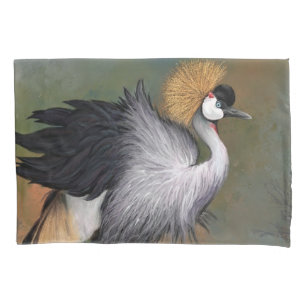 Pillow Case with Grey Crowned Crane