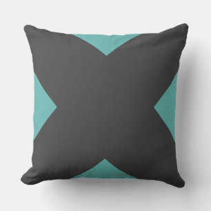 Pillow Charcoal Teal Geometric X Modern Throw
