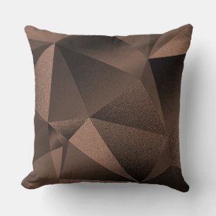 Pillow Copper Faceted Geometric Diamond Throw