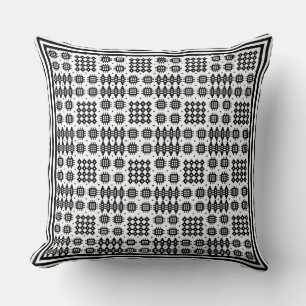Pillow, Cushion Welsh Tapestry Pattern Black