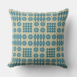 Pillow, Cushion Welsh Tapestry Pattern: Navy Taupe