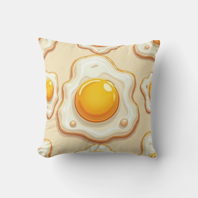  Pillow cushion with fried big egg pattern (Front)