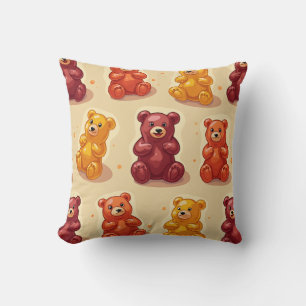 Pillow cushion with large gummy bear pattern