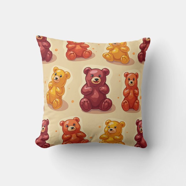  Pillow cushion with large gummy bear pattern (Front)