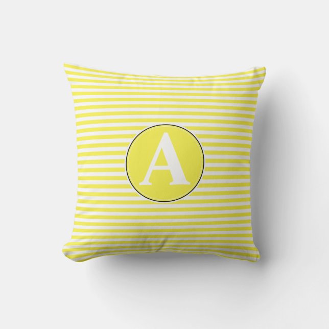 Pillow, Custom Monogram Throw Pillow (Front)