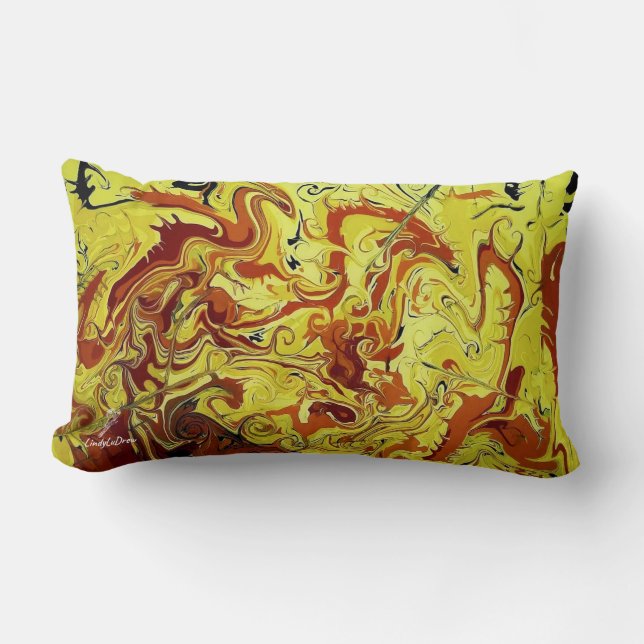 Pillow "Dragon Fire" (Cotton Lumbar) (Front)