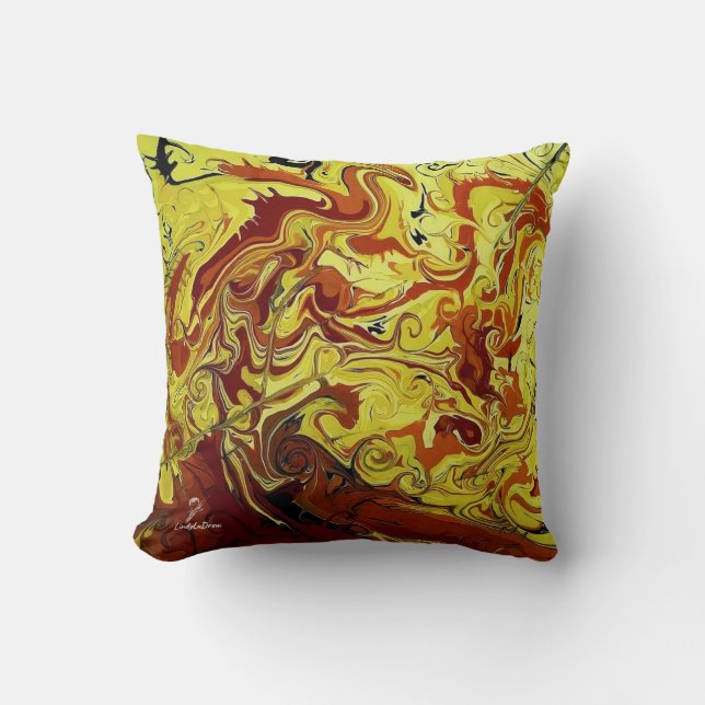 Pillow "Dragon Fire" (Cotton Throw) (Front)