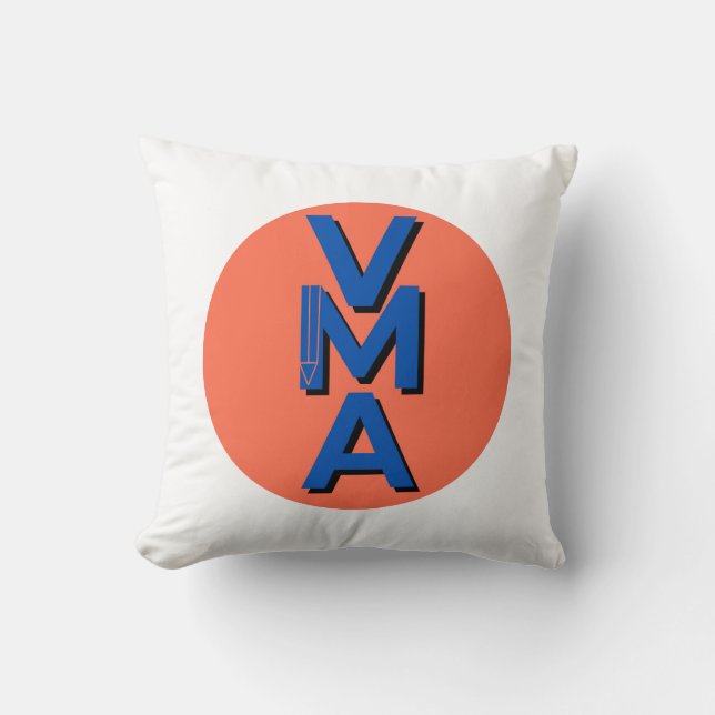 Pillow featuring a logo with complementary colours (Front)