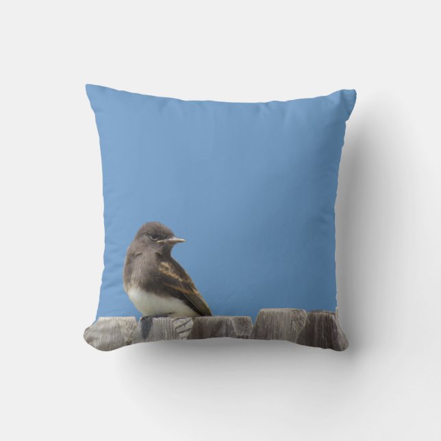Pillow - Flycatcher on Fence (Front)