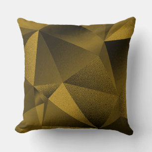 Pillow Gold Faceted Geometric Diamond Throw