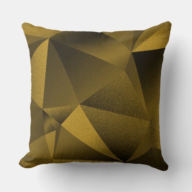 Pillow Gold Faceted Geometric Diamond Throw (Front)