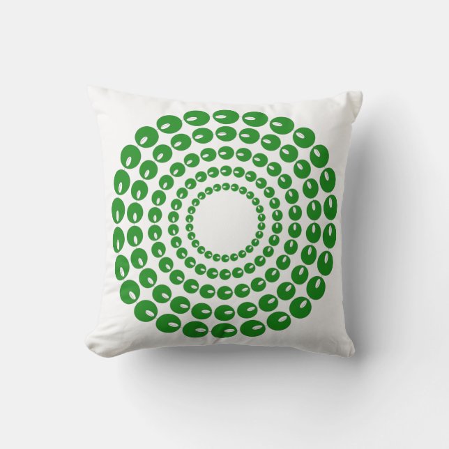 Pillow - Green Beads in Concentric Circles (Front)