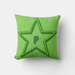 Pillow - Green Star with Initial