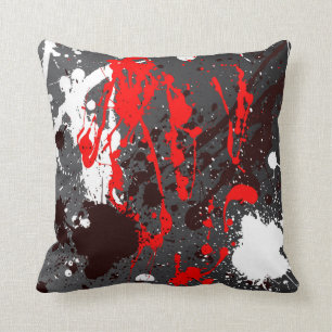 Pillow in modern abstract sprayed style